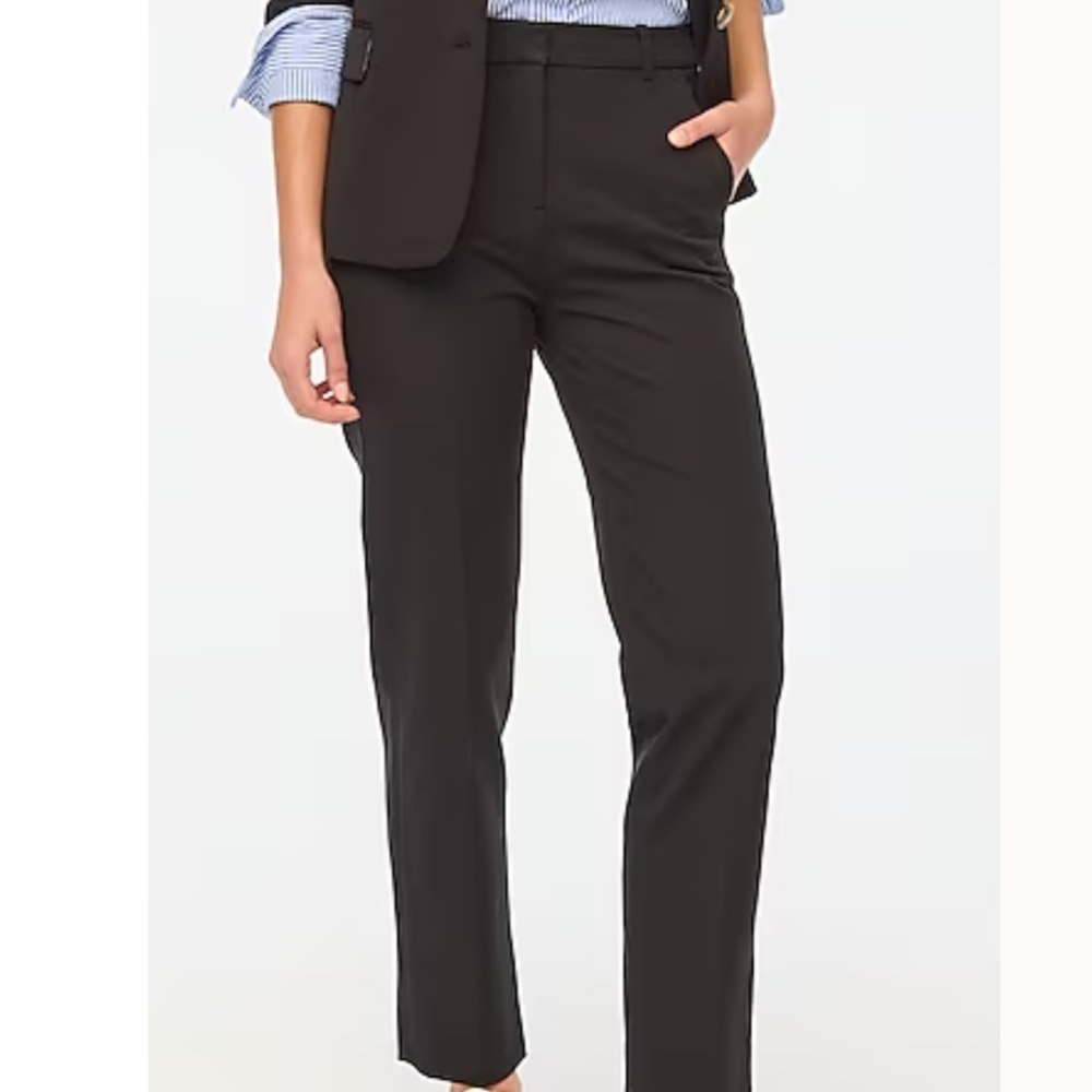 J Crew Factory Black Kallie Straight Leg Pant Petite 10 Petite